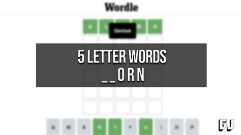 5 letter words ending in orn|All 5